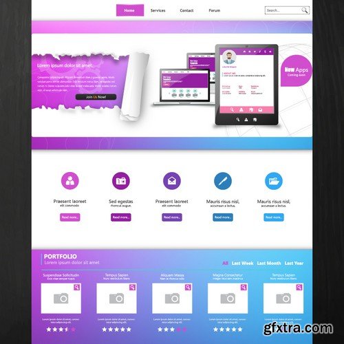 Stock Vectors - Website template 21, 25xEPS