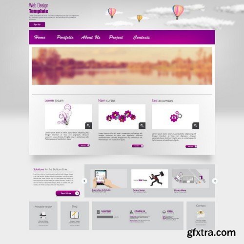 Stock Vectors - Website template 21, 25xEPS