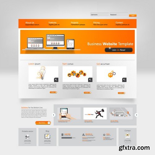 Stock Vectors - Website template 21, 25xEPS