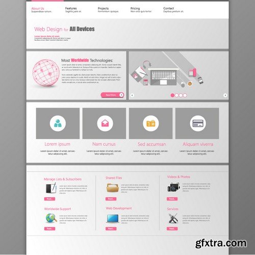 Stock Vectors - Website template 21, 25xEPS