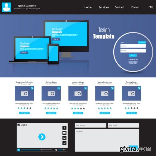 Stock Vectors - Website template 21, 25xEPS