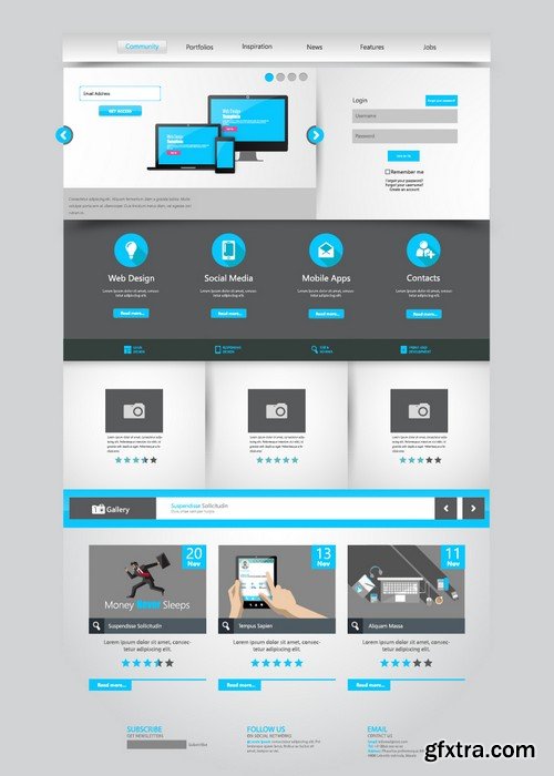 Stock Vectors - Website template 21, 25xEPS