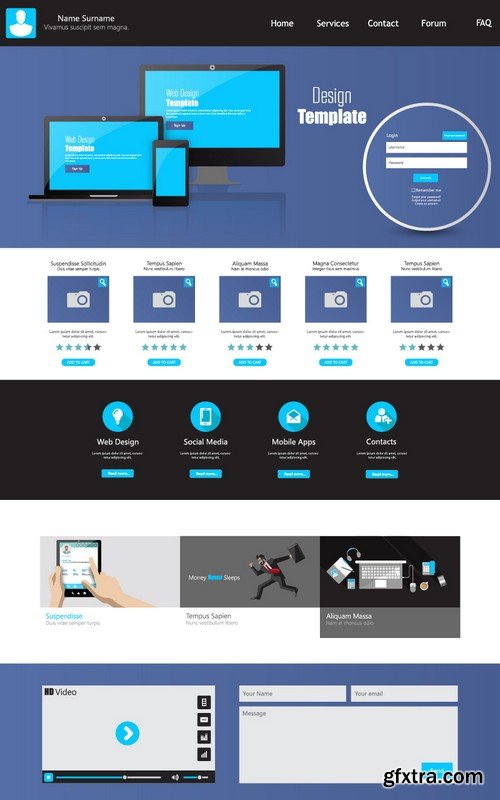 Stock Vectors - Website template 21, 25xEPS