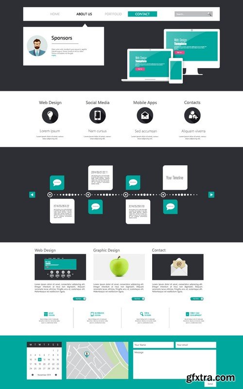 Stock Vectors - Website template 21, 25xEPS