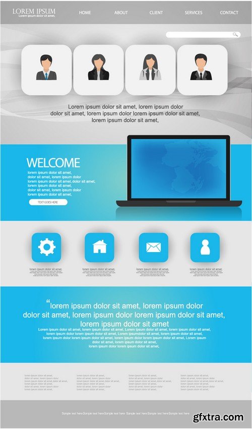 Stock Vectors - Website template 21, 25xEPS