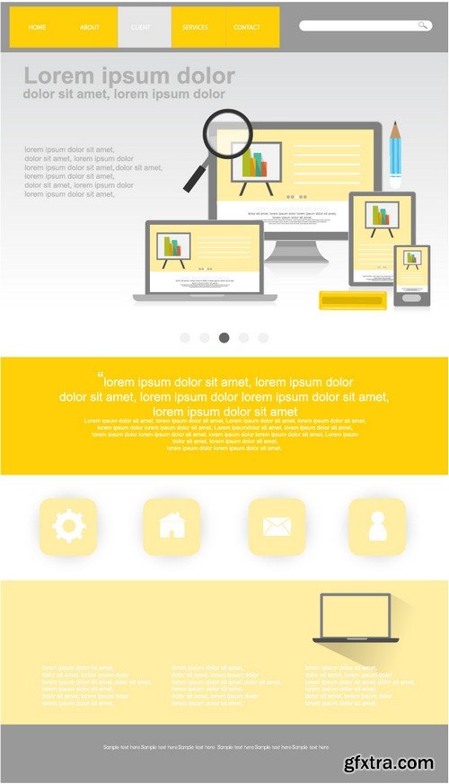 Stock Vectors - Website template 21, 25xEPS