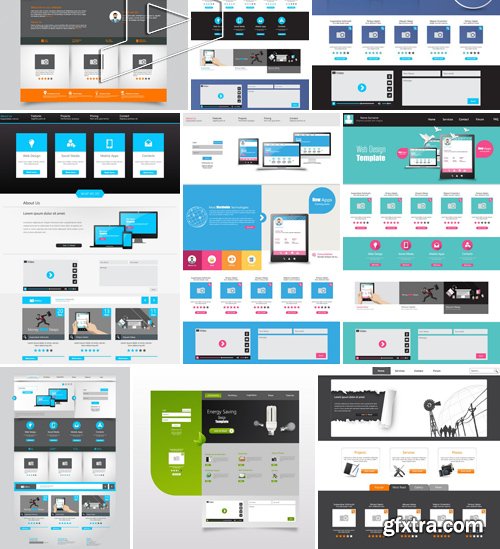 Stock Vectors - Website template 21, 25xEPS