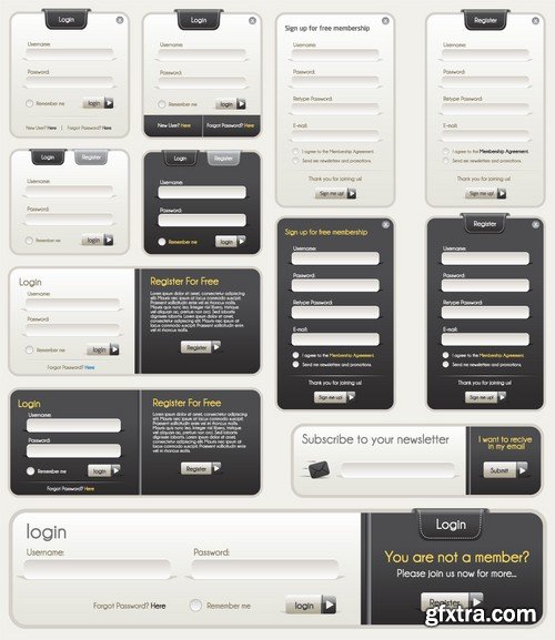 Vector Web Forms Templates - 25x EPS