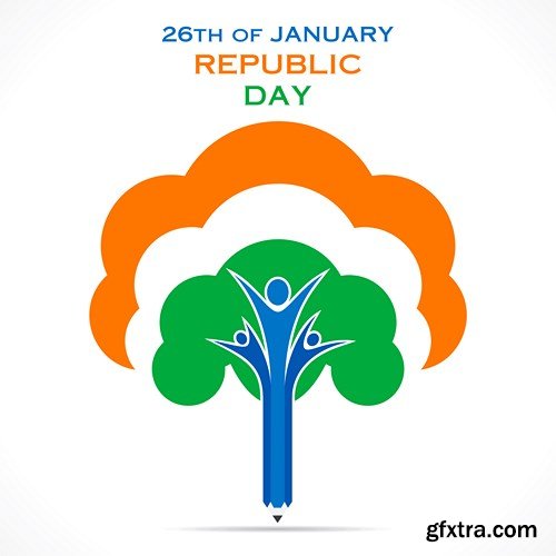 Republic Day of India - 26th of January, 25xEPS