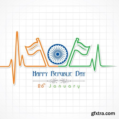 Republic Day of India - 26th of January, 25xEPS