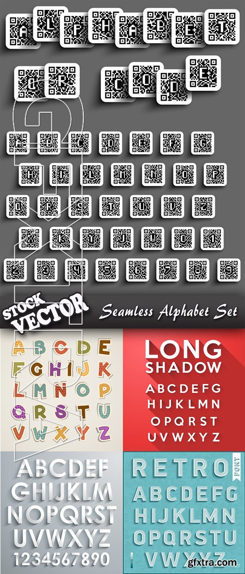 Stock Vector - Seamless Alphabet Set