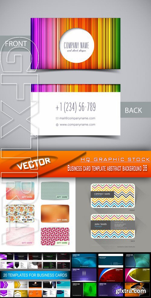 Stock Vector - Business card template abstract background 38