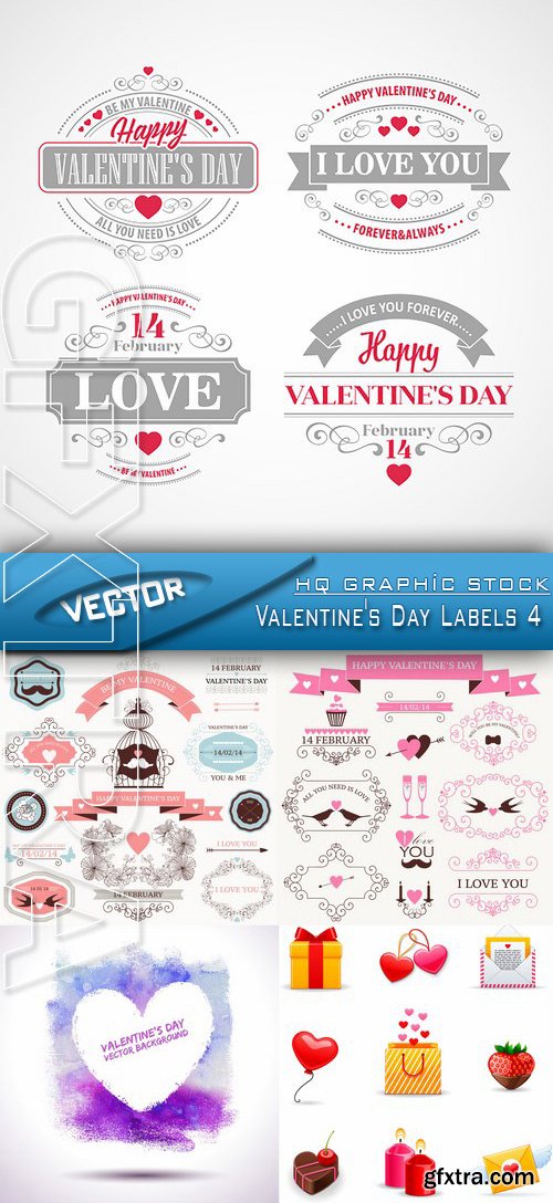 Stock Vector - Valentine's Day Labels 4