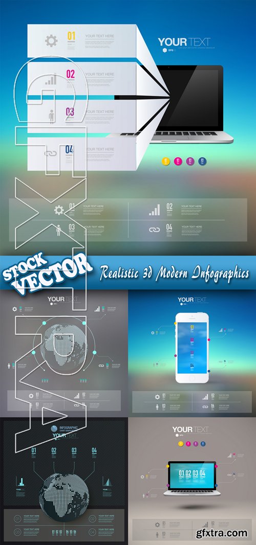 Stock Vector - Realistic 3d Modern Infographics