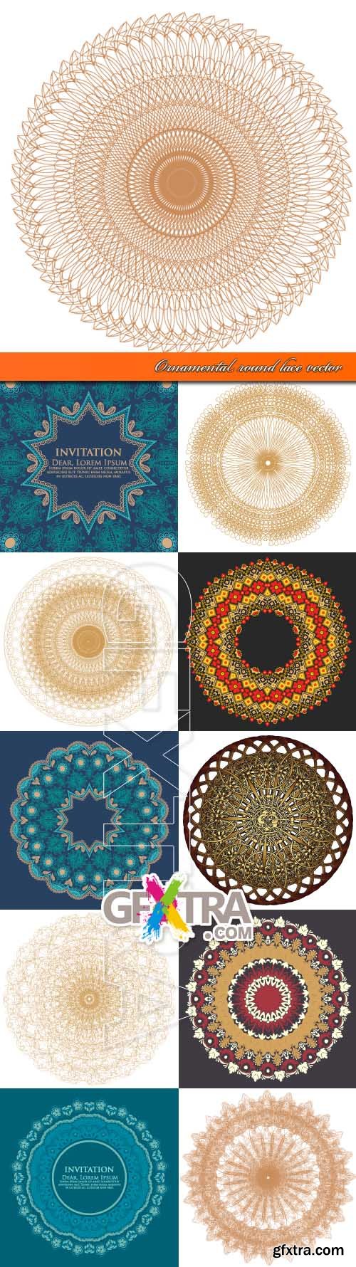 Ornamental round lace vector