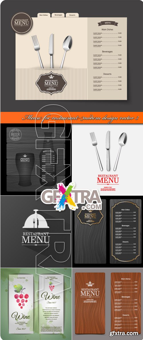 Menu for restaurant modern design vector 3