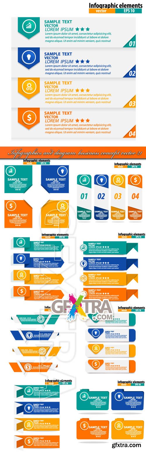 Infographics and diagram business concept vector 21