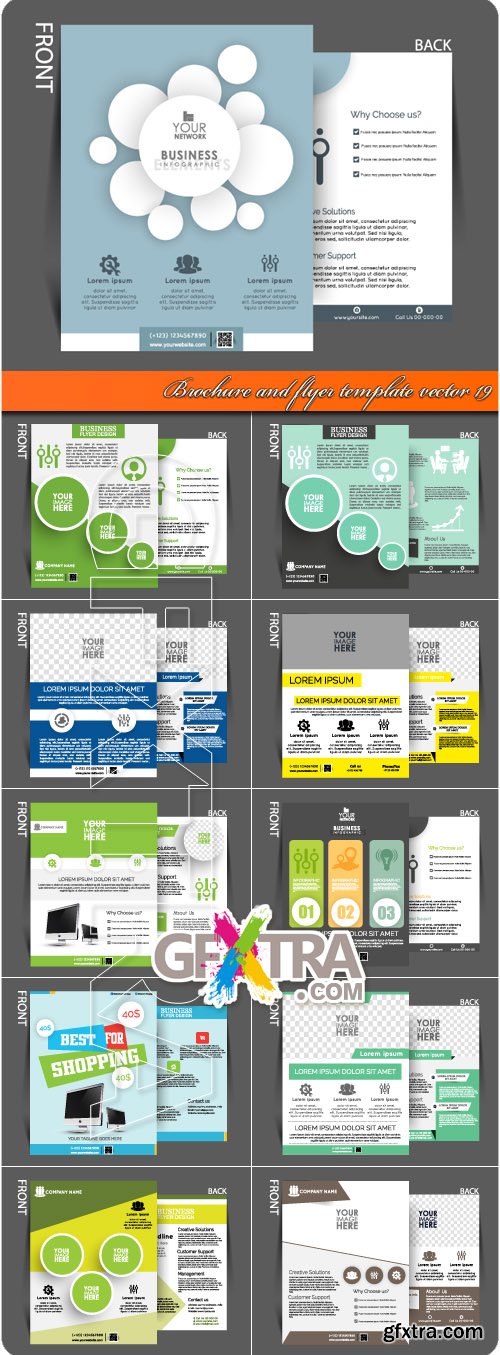 Brochure and flyer template vector 19