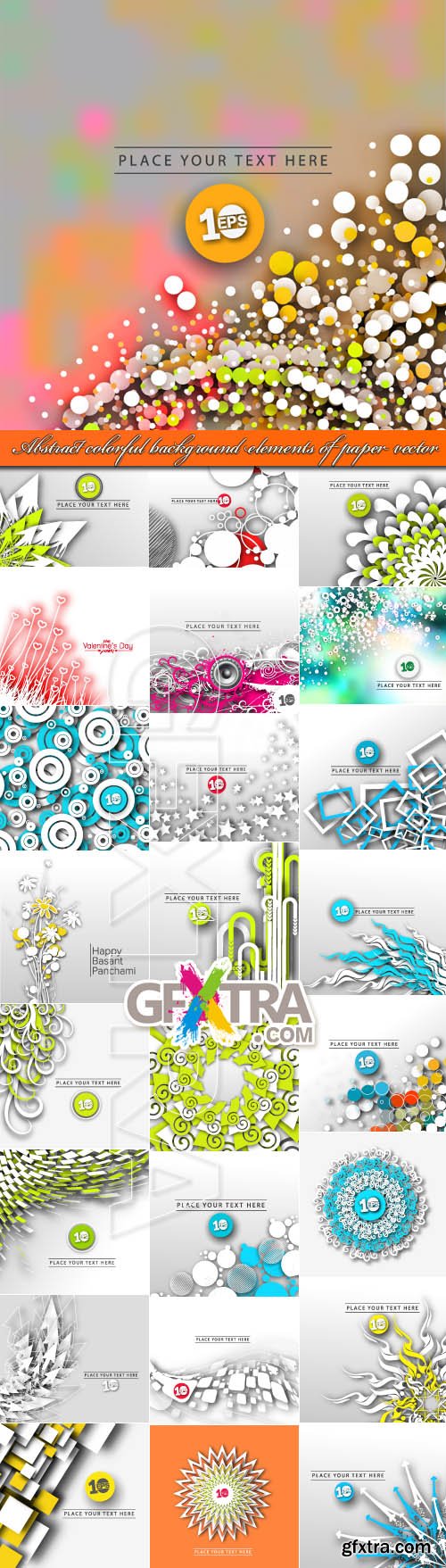 Abstract colorful background elements of paper vector