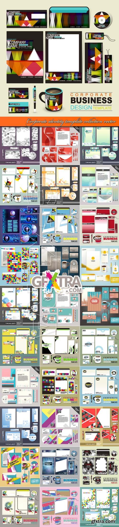 Corporate identity template collection vector