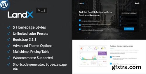 ThemeForest - LandX v1.1 - Multipurpose Wordpress Landing Page