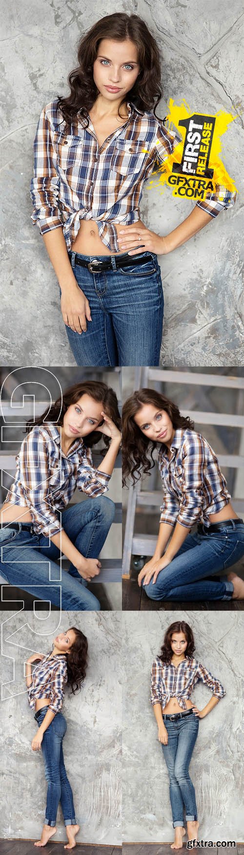 Stock Photos - Beautiful Young Girl in Jeans