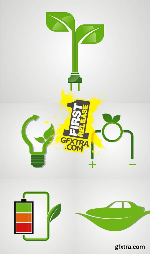 Green Eco Electric Logo Vector