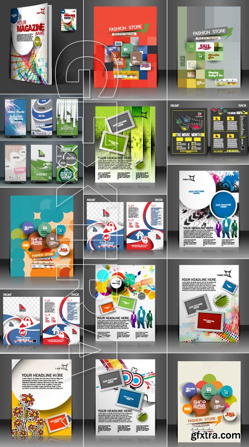 Business cards brochures flyer and banner collection vector