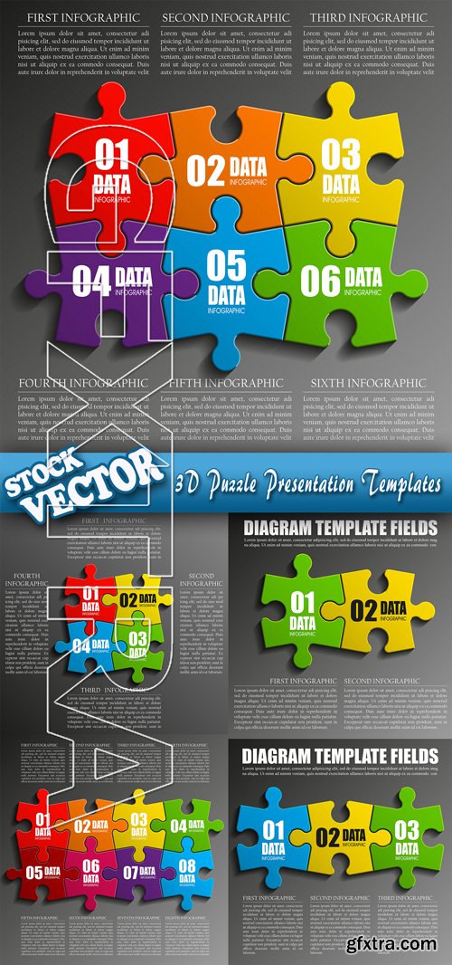 Stock Vector - 3D Puzzle Presentation Templates