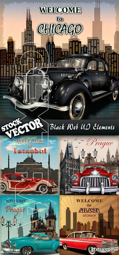 Stock Vector - Retro Car Posters