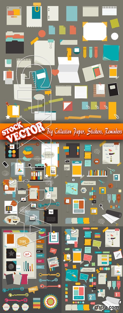 Stock Vector - Big Collection Paper, Stickers, Reminders