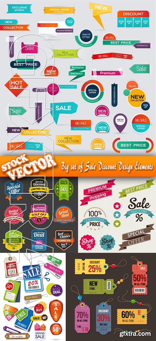 Stock Vector - Big set of Sale Discount Design Elements