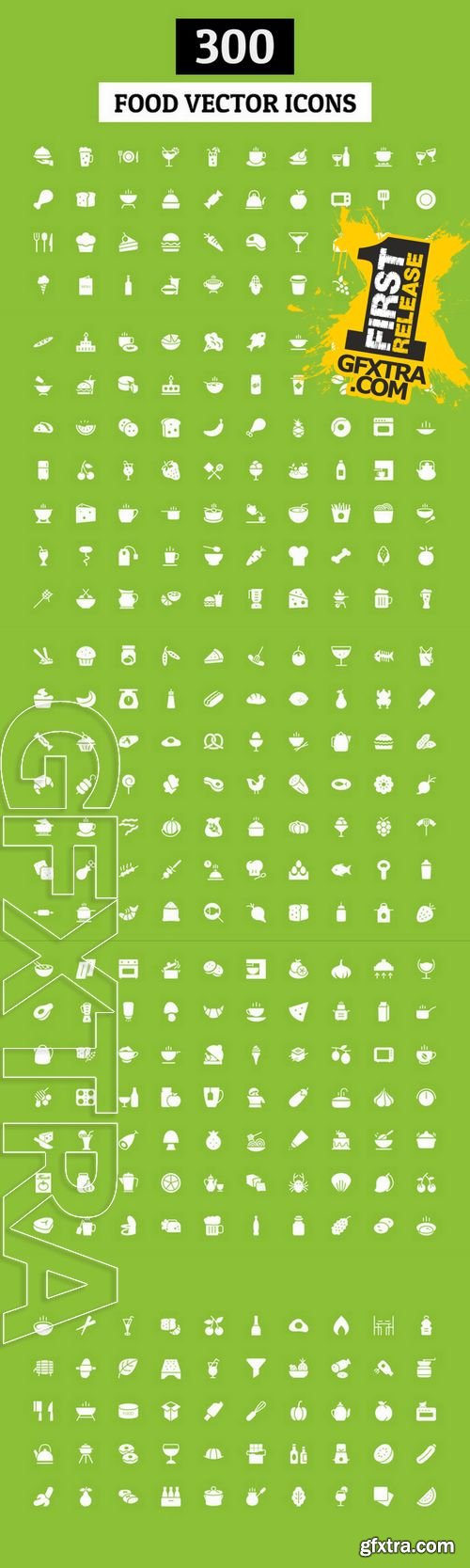 300 Food Vector Icons - CM 129040