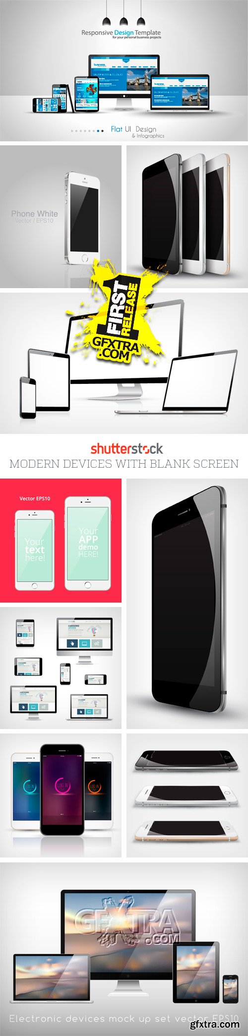 Amazing SS - Modern Devices with Blank Screen, 25xEPS