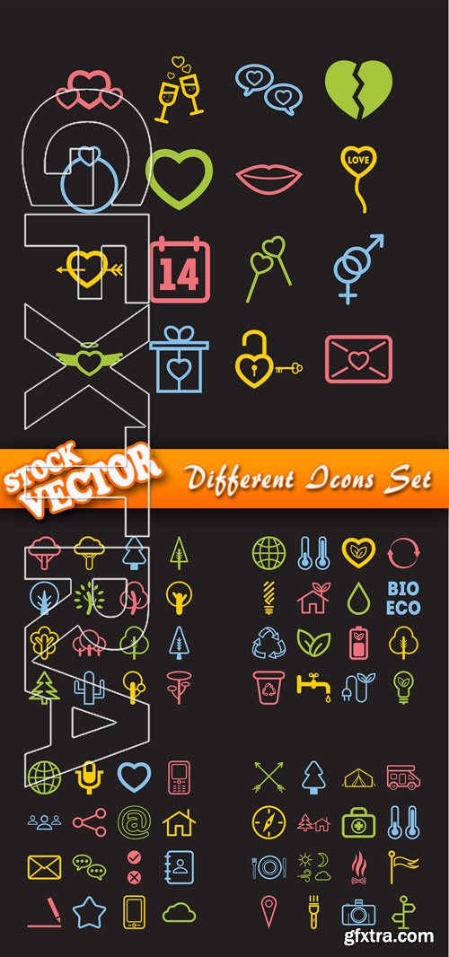 Stock Vector - Different Icons Set