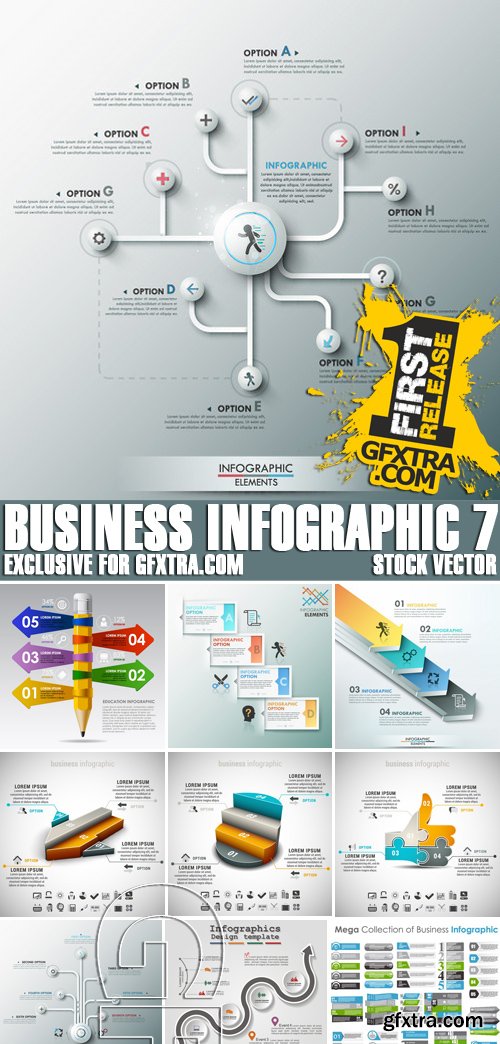 Stock Vectors - Business Infographic 7, 25xEPS