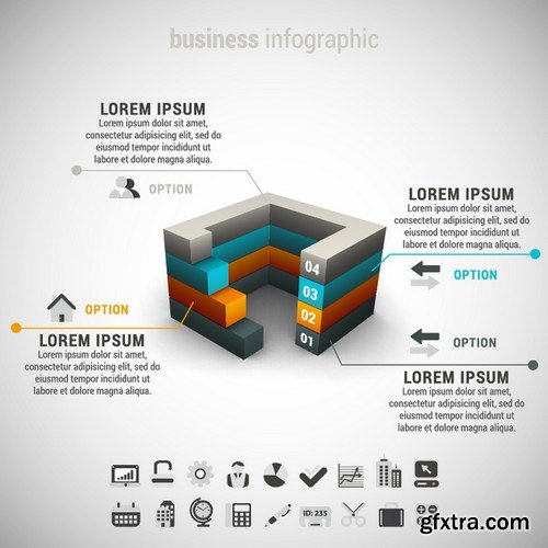 Stock Vectors - Business Infographic 7, 25xEPS