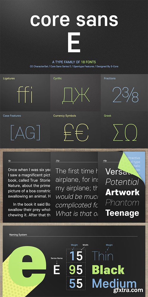 Core Sans E Font Family - 18 Font $522