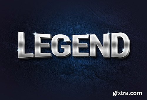 PSD Text Effect - Legend 3D Metal