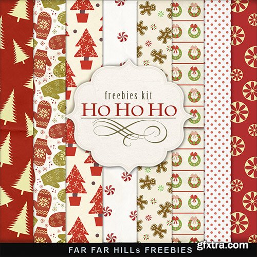 Textures - Winter Backgrounds - Ho Ho Ho