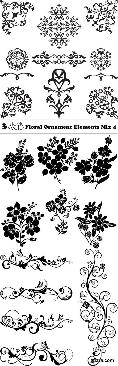 Vectors - Floral Ornament Elements Mix 4