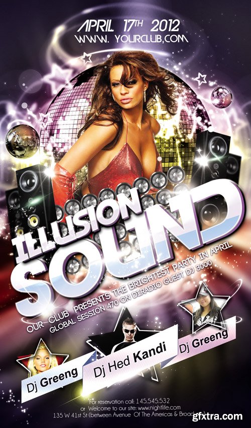 Illusion Sound Flyer PSD Template