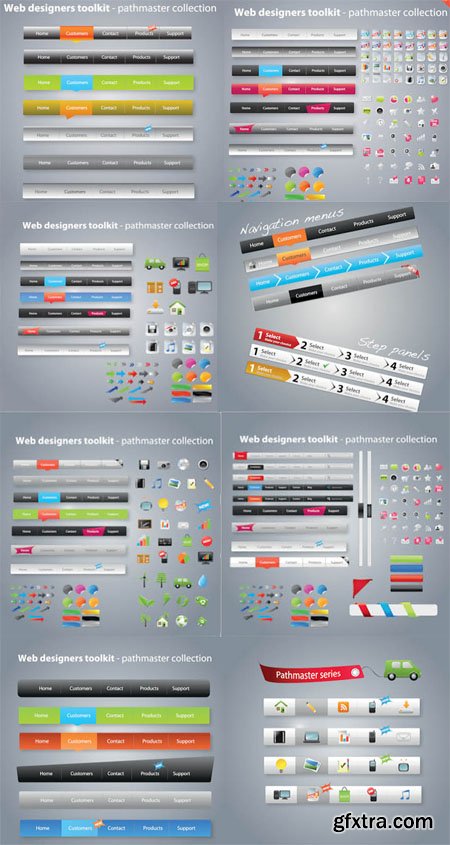 Web 2.0 Vector - Web Design Navigation Menu Templates Vector