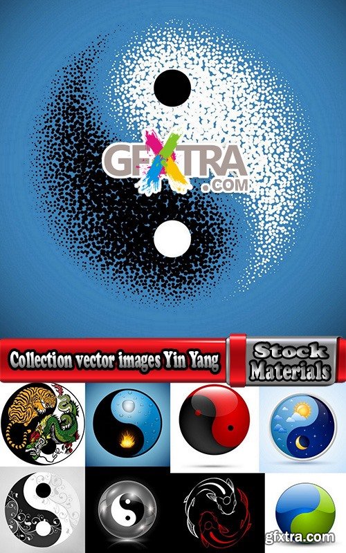 Collection vector images Yin Yang 25 Eps