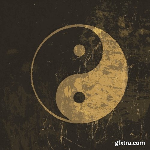 Collection vector images Yin Yang 25 Eps