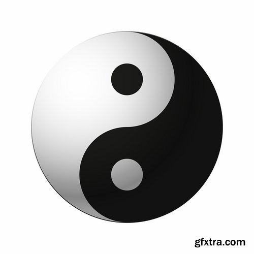 Collection vector images Yin Yang 25 Eps