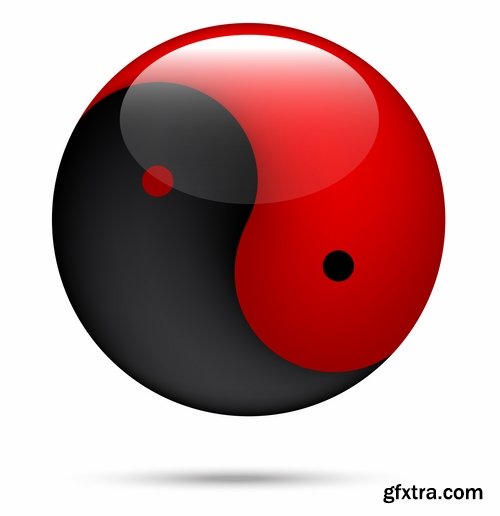 Collection vector images Yin Yang 25 Eps