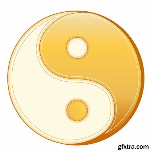 Collection vector images Yin Yang 25 Eps