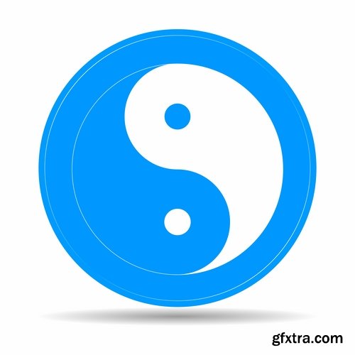 Collection vector images Yin Yang 25 Eps