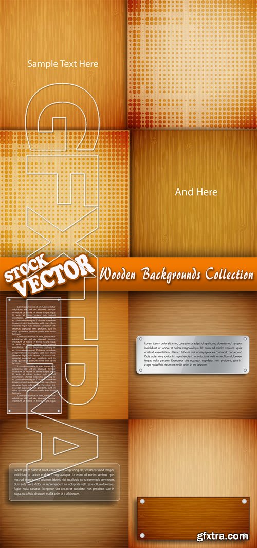 Stock Vector - Wooden Backgrounds Collection